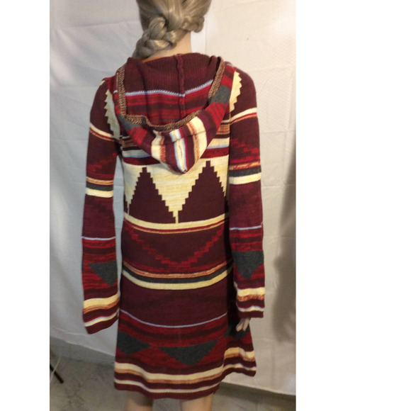 Elan Southwestern Hooded Long Sweater  Women size small - Picture 3 of 6